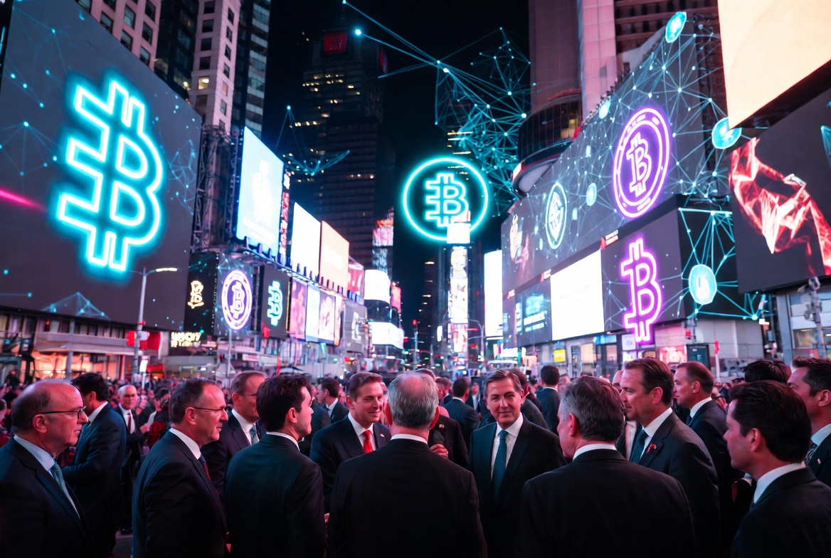 Heads of state, blockchain pioneers, and investors at the Washington Elite Investment Summit & Gala in Times Square during UN Blockchain Week