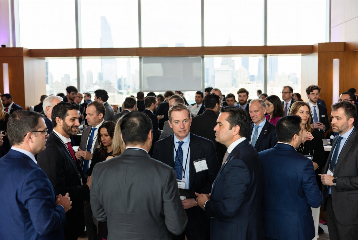 High-level networking between policymakers, investors, and blockchain leaders at UN Blockchain Week 2026 in New York